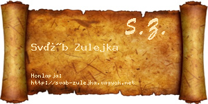 Sváb Zulejka névjegykártya